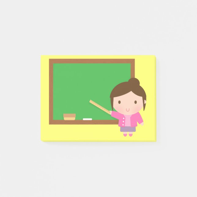 Bloco Post-it Professor Fofa Quadro Negro (Frente)