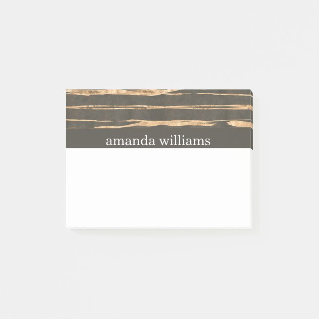 Bloco Post-it Profissional elegante da folha Dourado do falso (Frente)