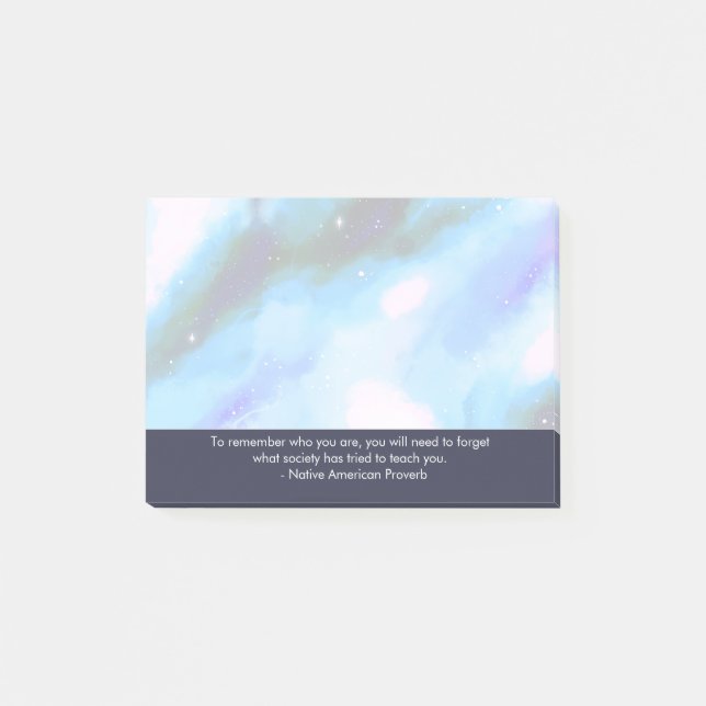 Bloco Post-it Proverbo Americano Inativo Sábio Inspiracional (Frente)