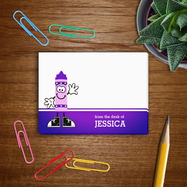 Bloco Post-it Purple Crayon Personalizado (Criador carregado)
