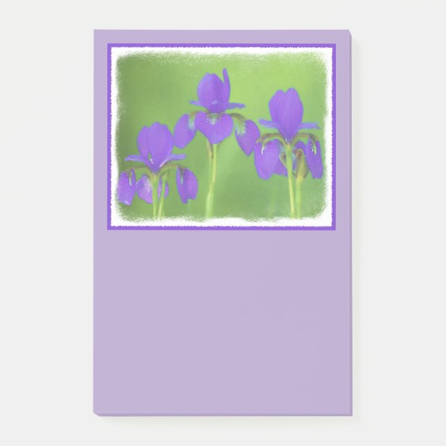 Bloco Post-it Púrpura Iris - Arte Flor Original (Frente)