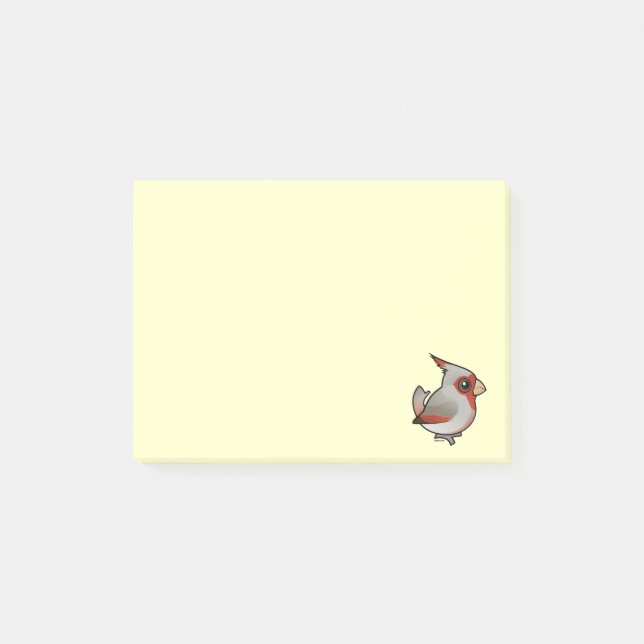 Bloco Post-it Pyrrhuloxia de Birdorable (Frente)