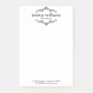Bloco Post-it Quadro de Borda Decorativa Preta Elegante