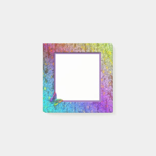 Bloco Post-it [Quadro floral do arco-íris] w/Butterfly abstrato