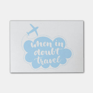 Bloco Post-it Quando em nuvem de Viagem