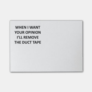 Bloco Post-it Quando eu quero sua opinião eu removerei a fita