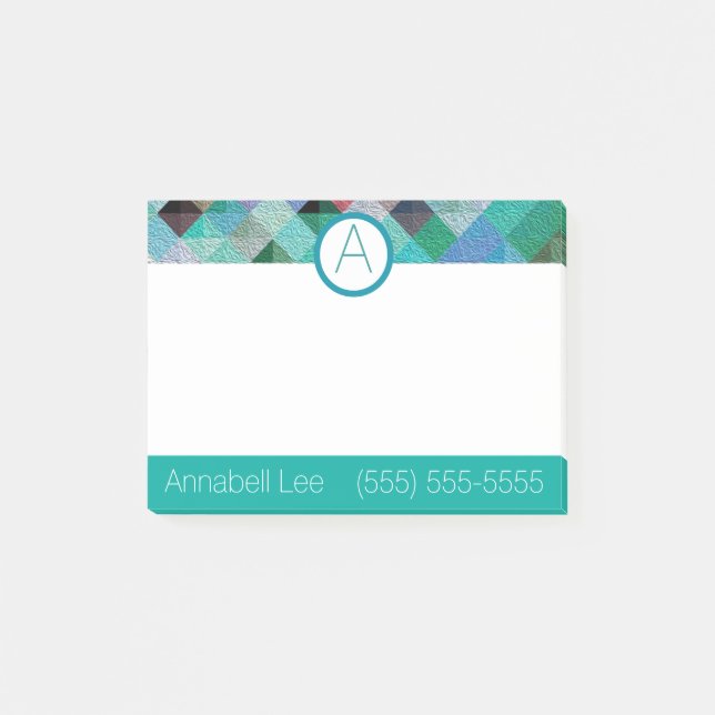 Bloco Post-it Quantidade de Turquesas (Frente)