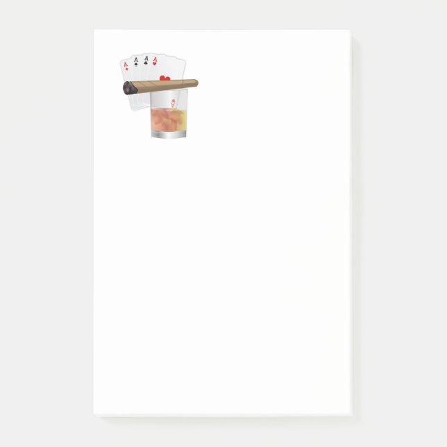 Bloco Post-it Quatro Aces, Uma Bebida e Um Cigarro (Frente)