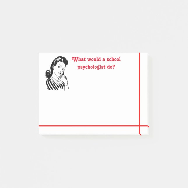 Bloco Post-it Que um psicólogo da escola faria? Notas pegajosas (Frente)