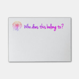 Bloco Post-it Quem isto pertence? Notas de post-it
