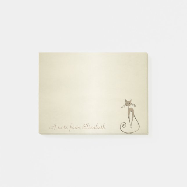 Bloco Post-it Quirky Whimsical Cat, -Personalizado (Frente)