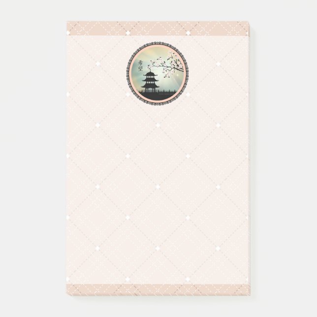 Bloco Post-it Raio de luz Pagoda "Esperança" (Frente)