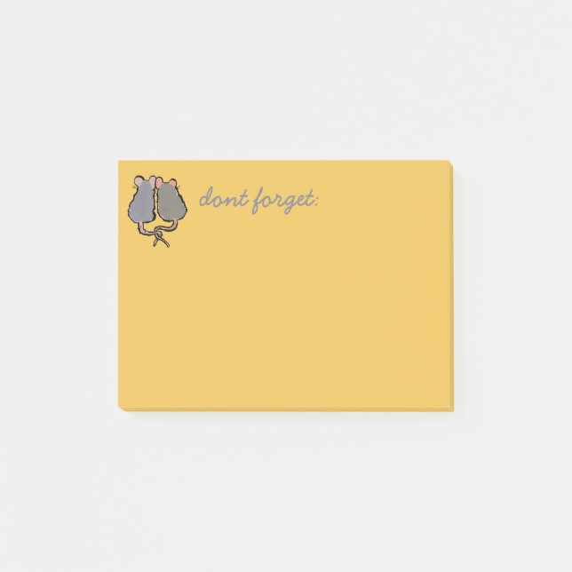 Bloco Post-it ratos românticos (Frente)