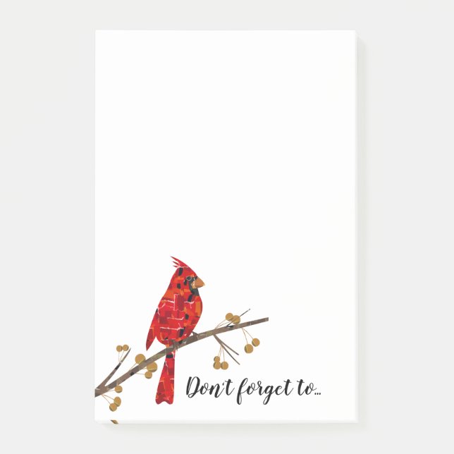 Bloco Post-it Red Cardinal, a ave do Natal (Frente)