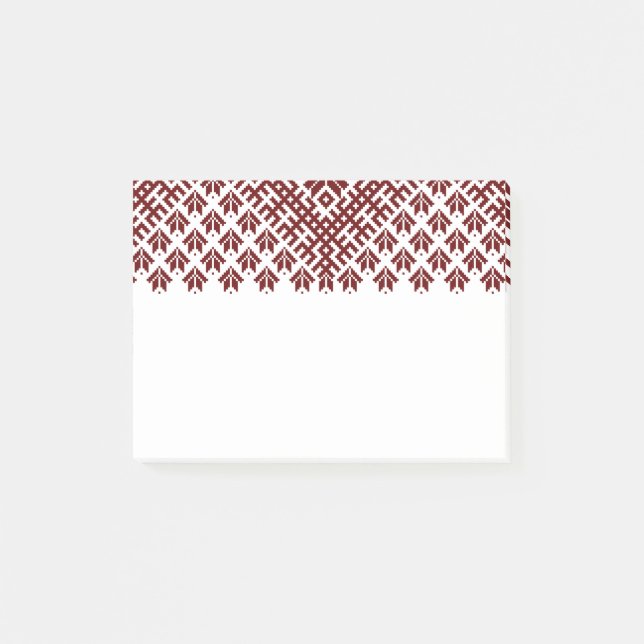 Bloco Post-it Red tradicional Baltic Pattern Design (Frente)