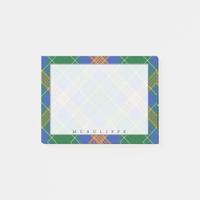 Bloco Post-it Regal Irish Clan MacAuliffe McAuliffe Tartan (Frente)
