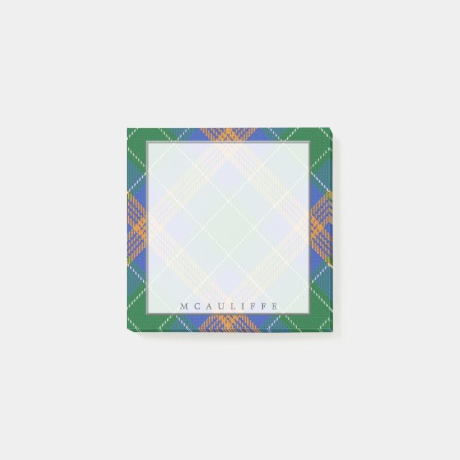Bloco Post-it Regal Irish Clan MacAuliffe McAuliffe Tartan (Frente)