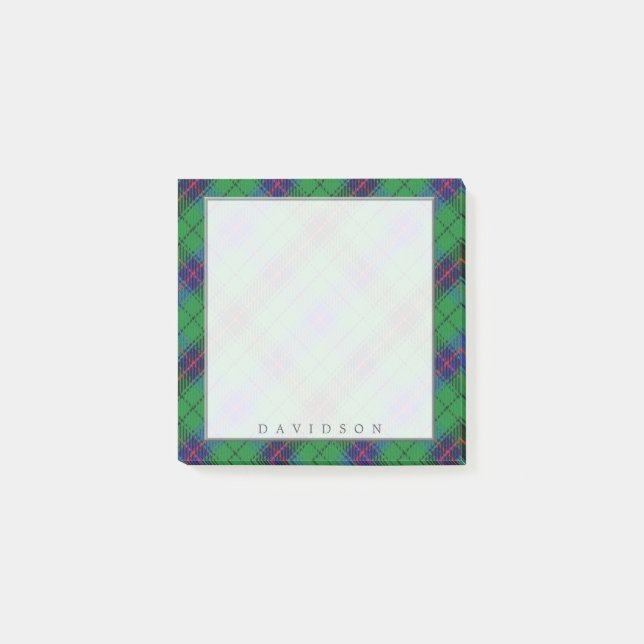 Bloco Post-it Regal Scottish Clan Davidson Tartan (Frente)