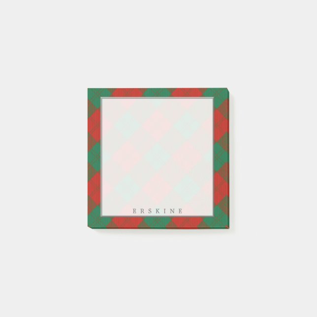 Bloco Post-it Regal Scottish Clan Erskine Tartan (Frente)