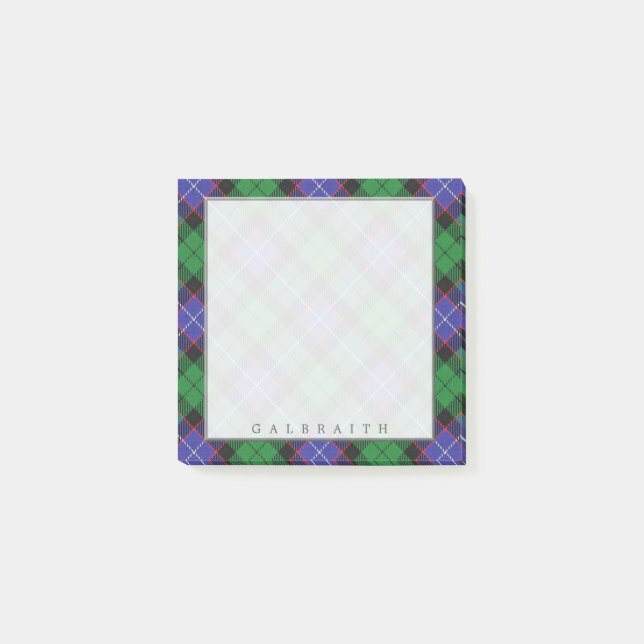 Bloco Post-it Regal Scottish Clan Galbraith Tartan (Frente)