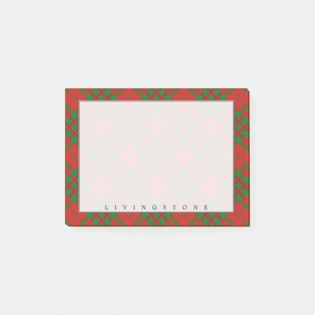Bloco Post-it Regal Scottish Clan Livingstone Tartan (Frente)