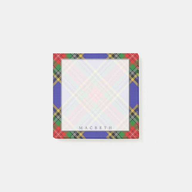 Bloco Post-it Regal Scottish Clan MacBeth Tartan (Frente)