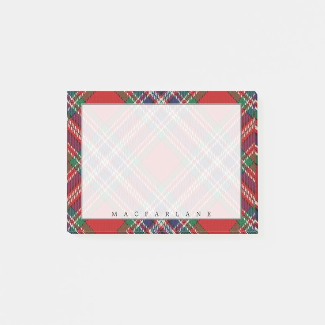 Bloco Post-it Regal Scottish Clan MacFarlane Tartan (Frente)