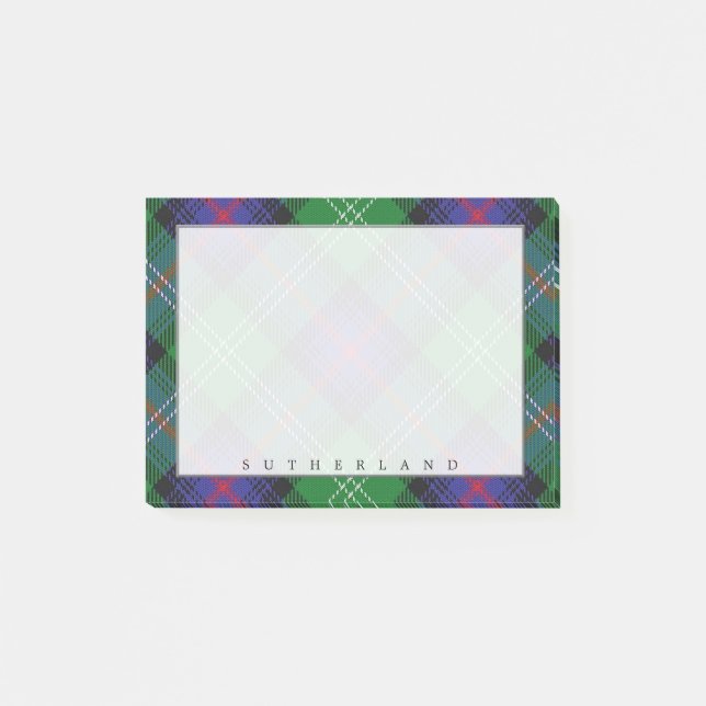 Bloco Post-it Regal Scottish Clan Sutherland Tartan (Frente)
