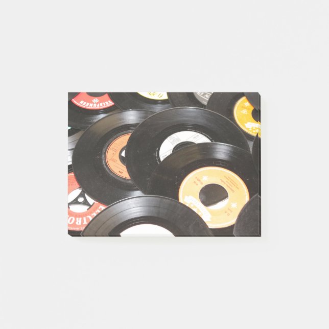 Bloco Post-it Registros do vintage 45rpm (Frente)