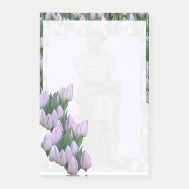 Bloco Post-it Rembrandt Statue Amsterdam Tulips Posta (Frente)