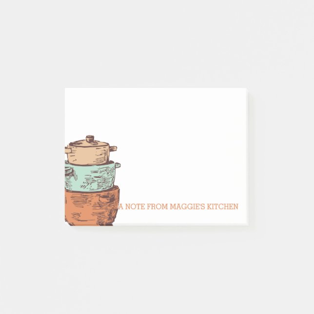 Bloco Post-it restauração de cozimento empilhada retro do (Frente)