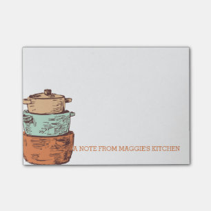 Bloco Post-it restauração de cozimento empilhada retro do