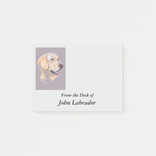 Bloco Post-it Retrato do Retriever Labrador Amarelo (Frente)