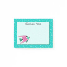 Rosa tropical e cerceta dos peixes personalizados