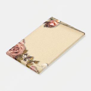 Bloco Post-it Rosas do vintage