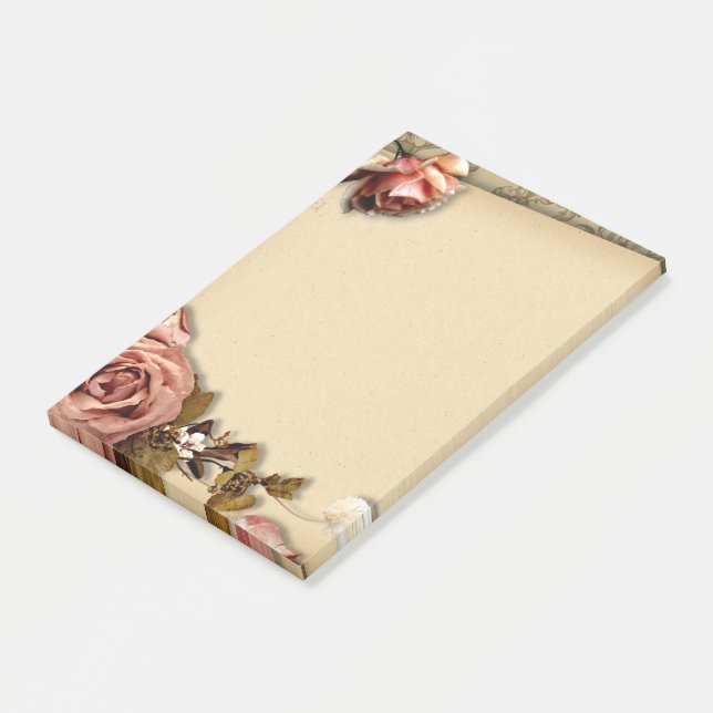 Bloco Post-it Rosas do vintage (Inclinado)
