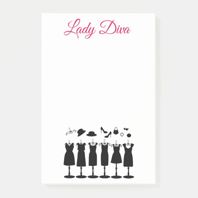 Bloco Post-it Roupas Lady Diva (Frente)