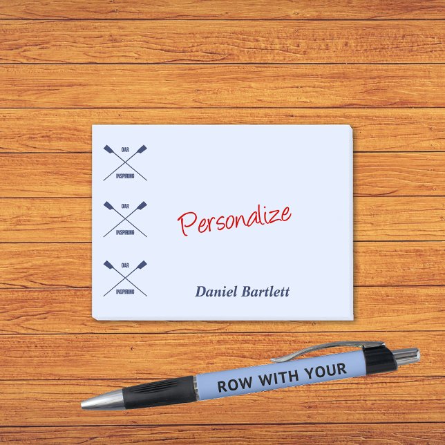 Bloco Post-it Rowers inspiradores de azul inteligente personaliz (Criador carregado)