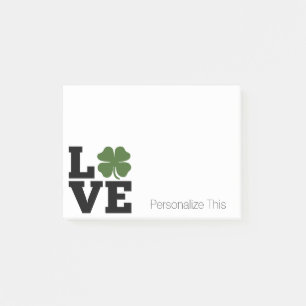 Bloco Post-it Rua. O dia de Patrick com o shamrock verde