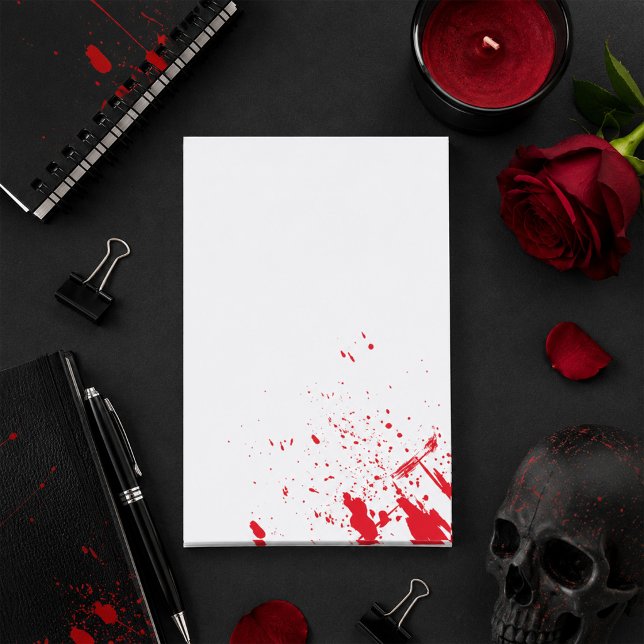 Bloco Post-it Salpico de Sangue Vermelho (Criador carregado)