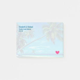 Bloco Post-it Sandy White Beach com Casamento Tropical Palms