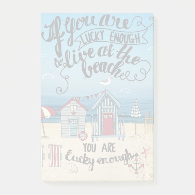 Bloco Post-it Se você é afortunado bastante viver na praia (Frente)