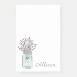 Bloco Post-it Secret Garden Mason Jar Personalizado