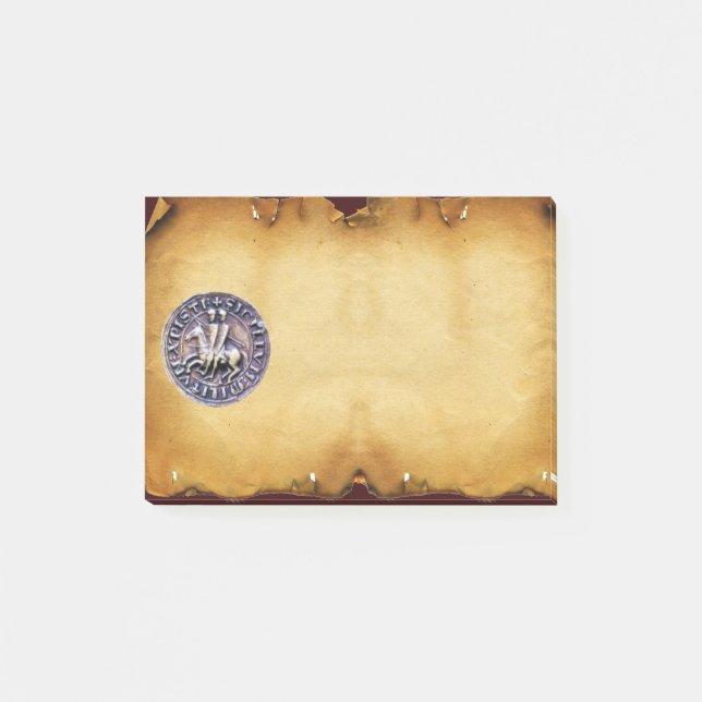 Bloco Post-it SELO do pergaminho dos CAVALEIROS TEMPLAR (Frente)