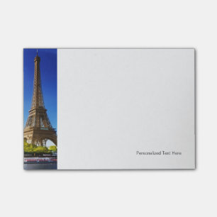 Bloco Post-it Sena Em Paris Com Torre Eiffel No outono