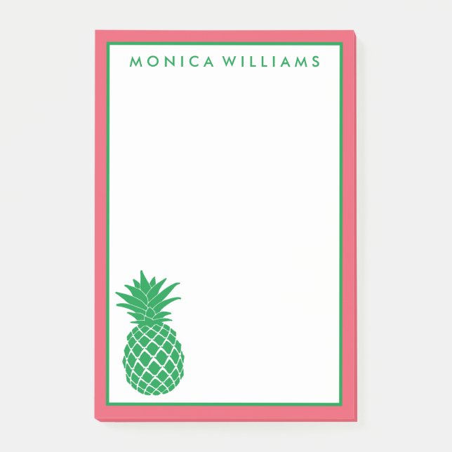 Bloco Post-it Seu texto | Ananás tropical (Frente)