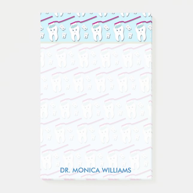 Bloco Post-it Seu texto | Escovas De Dentes E Dentes (Frente)