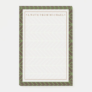Bloco Post-it Seu texto Khaki Herringbone