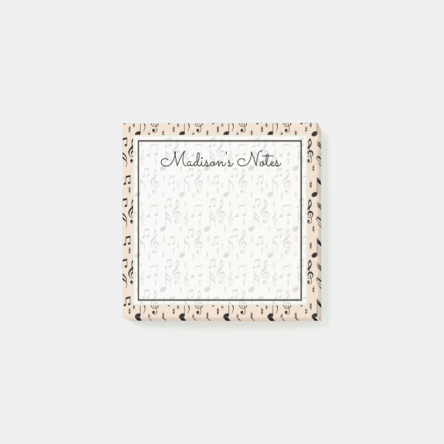 Bloco Post-it Seu texto | Notas Musicais (Frente)