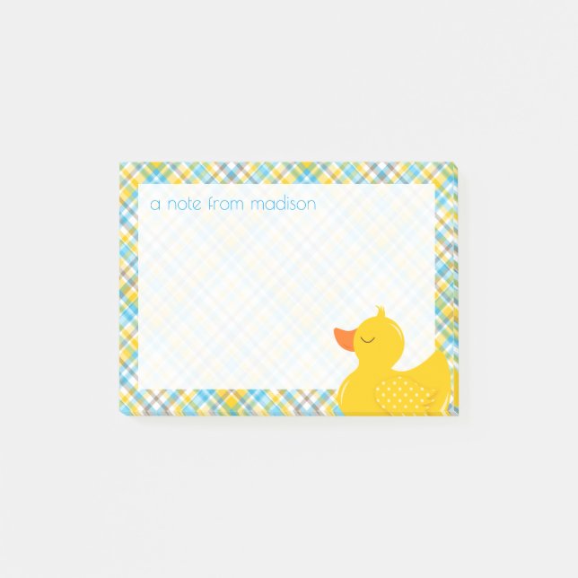 Bloco Post-it Seu texto | Xadrez Ducky de Borracha (Frente)